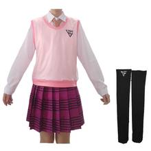 MeetLife Kaede Akamatsu Cosplay Costume Anime Danganronpa Cosplay Tops Skirt School Uniform Outfit for Women Girls 2024 - buy cheap