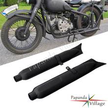 Papanda Motorcycle Chrome Retro 750cc Fishtail Exhaust Mufflers Pipes for BMW K750 M1 M72 R71 R12 Dnepr MT12 Black Silencer 2024 - buy cheap