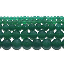 Cuentas redondas de ágata verde de piedra Natural, 4, 6, 8, 10, 12 MM, tamaño a elegir para la fabricación de joyas, pulsera, collar, Material DIY 2024 - compra barato