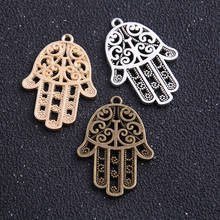 4pcs/lot 24*30mm  Three color Metal Alloy Hand of Fatima Charms Jewelry Hand Charms 2024 - buy cheap