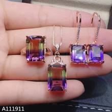 KJJEAXCMY Fine Jewelry 925 Sterling Silver Inlaid Ametrine Exquisite Necklace Pendant Ring Earring Female Suit Fashion 2024 - buy cheap