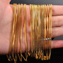 12pcs Gold/Silver Color Metal Box Chain Necklace Lobster Clasp 50cm Length Simple Necklace  Chain DIY Jewelry Width 1.5mm 2024 - buy cheap