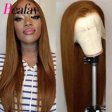Beafay 13x4 Colored Deep Part Straight Wigs #8 Chestnut Brown Lace Front Human Hair Wigs Remy Transparent Lace Frontal Wig 10-30 2024 - buy cheap