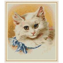A cat with a bow tie counted printed on the canvas 11CT 14CT DIY kit Cross Stitch embroidery needlework Sets home decor 2024 - buy cheap