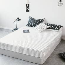 Funda de algodón 100% simple para cama, colcha de rejilla con rayas de estrellas, funda de almohada, juego de cama blanco y negro, 50 Uds. 2024 - compra barato