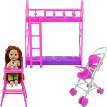 3x микс Стиль Мебель для спальни высокий стул тележка мини-кровать аксессуары для куклы Барби для куклы Келли кукольный домик DIY игрушка 2024 - купить недорого