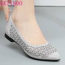 GKTINOO Flats Woman 2022 New Arrival Rhinestone Pointed toe Gauze Women Shoes Genuine Leather Comfortable Flat Shoes Size 35-43 2024 - buy cheap