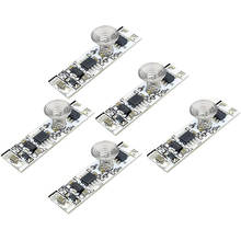 5 pces dc 12v interruptor capacitivo da mola da bobina do interruptor do sensor de toque interruptor de controle do dimmer do diodo emissor de luz 9-24v para a tira clara conduzida da casa esperta