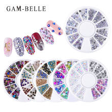 Gam-belle-diamantes de imitación para uñas, adornos de cristal 3D de colores mixtos, camaleón, diamantes acrílicos, accesorios de rueda 2024 - compra barato