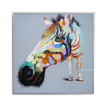 Pinturas al óleo de caballos abstractos pintadas a mano sobre lienzo, imágenes de animales, cuadro de caudros de Arte de pared para sala de estar 2024 - compra barato