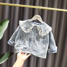 New Fashion Spring Lace Baby Girls Denim Jacket High Quality Child Coat Autumn Children Outerwear Kids Outfits For 1-9 Years Old 2024 - buy cheap