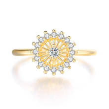 Роскошное женское кольцо с белым кристаллом и камнем, винтажные обручальные кольца из желтого золота для женщин, маленькое тонкое обручальное кольцо с цветком 2024 - купить недорого
