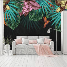 Milofi personalizado 3d papel de parede mural nórdico moderno plantas tropicais fundo da sala estar quarto decoração pintura 2024 - compre barato