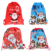 Christmas Gift Candy Bag Santa Claus Drawstring Big Backpack Kids New Year Banquet Stockings Gifts Holders Bag Home Xmas Party 2024 - buy cheap