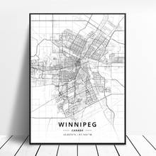 Hd impressão pmontreal thunder bay trois-rivieres winnipeg canadá mapa da lona arte cartaz da parede pintura decoração casa quadro 2024 - compre barato