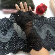 2meter/lot 22cm Good Quality Black Elastic Lace Trimming Diy Home Garden Lace Black Color Dot Decoration X591 2024 - buy cheap