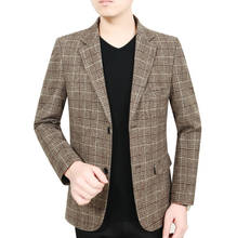 Chaqueta a cuadros para hombre, traje informal de negocios con estilo, chaqueta de abrigo, primavera y otoño, nueva tendencia 2024 - compra barato