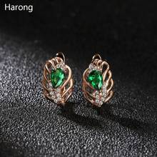 5/Color Female Natural Zircon Stud Earrings Colorful Flower Shape Geometric Luxury Earring For Woman Jewelry Accessories 2024 - buy cheap