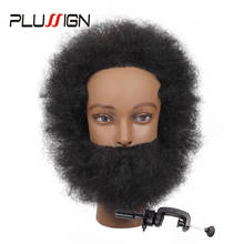 Mannequin Head With Hair Man Training Head 100 Human Hair Afro Style Male Professional Manequin Manikin Head With Clamp Stand 2024 - buy cheap