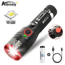 Super bright T6 LED Flashlight USB Rechargeable Torch Powerful 3 Modes Zoomable Fishing Lantern Waterproof 18650 Bicycle light 2022 - buy cheap