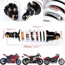 TDPRO 280mm Rear Back Shock Absorber Motorcycle Suspension Spring Fit for 125cc 140cc 160cc Dirt Pit Pro Bike Quad ATV 1200Lbs 2024 - buy cheap
