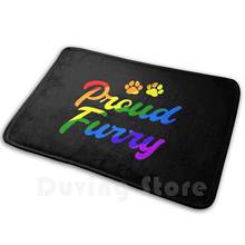 Proud Furry Rainbow Paw Print Pride Month Soft Non-Slip Mat Rug 1693 Carpet Cushion Pride Rainbow Month Lgbt Gay Lesbian 2024 - buy cheap