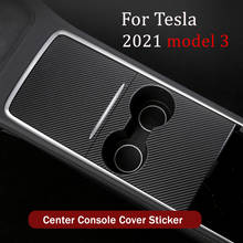 Наклейка на крышку центральной консоли Tesla Model 3 2021 из АБС-углеродного волокна, Центральная панель управления, защитный патч, модель Y 2021 2024 - купить недорого