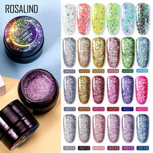 Полуперманентный Гель-лак для ногтей ROSALIND, ослепительный Алмазный Гибридный лак для наращивания ногтей, верхнее покрытие 2024 - купить недорого