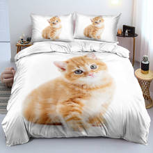 Ropa de cama personalizada 3D, juego de fundas de edredón blanco, almohada Shame Twin King, Queen, tamaño individual, textil para el hogar para gato y mascota 2024 - compra barato