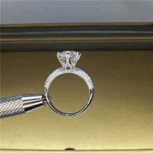 Женское Обручальное кольцо Solitaire, обручальное кольцо из настоящего серебра 925 пробы с бриллиантами, Роскошные вечерние ювелирные изделия, подарок, 1ct Lab 2024 - купить недорого