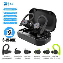 Wireless Earphone Bluetooth 5.0 Sport Earphones Handsfree Headsets 26H Extended Gaming Stereo Earbuds 6 sets of assembled hooks 2024 - buy cheap