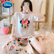 Disney Mickey Minnie Women Pajamas Set Summer Cute Cartoon Short Sleepwear Girls Comfortable Home Clothes 2024 - buy cheap