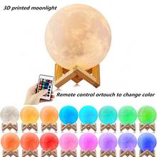 20cm LED 16 Colors 3D Printing Night Light Warm Moon Lamp with Remote Control Touch Control Led Light for Room Office Decaration 2024 - buy cheap