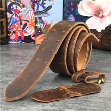 43MM Wide Double Buckle Belt Leather Belts Without Buckles Men Belt Ceinture Mens Leather Belts Without Buckles Jeans Belt SP18 2024 - buy cheap