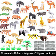 53pcs/set Mini Animal World Zoo Model Figure Action Toy Set Cartoon Simulation Animal Lovely Plastics Collection Toy For Kids 2024 - buy cheap