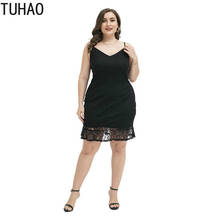 TUHAO 2020 Summer Party Black Lace Dress Plus Size 3XL 2XL Sweet Party Style Dresses Large Size Vestidos Dresses Woman  WM11 2024 - buy cheap