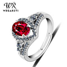 WEGARASTI Silver 925 Jewelry Ring Luxury Ruby 925 Sterling Silver Natural Gemstone Rings Engagement Ring Fine Jewelry 2024 - buy cheap