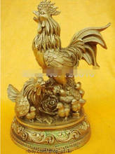 1107++++Chinese Bronze brass Chicken Rooster Statue Figure 6"H Retro bronze factory outlets 2024 - buy cheap