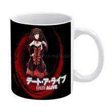 Kurumi-Date A Live White Mug White Ceramic Tea Cup Birthday Gift Milk Cups and Mugs Tokisaki Kurumi Date A Live Kotori Anime Man 2024 - buy cheap