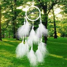 55cm Wind Chimes Handmade Dream Catcher Net White Feathers Wall Hanging Dreamcatcher Craft Gift Christmas Decoration for Home 2024 - buy cheap