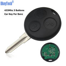 OkeyTech Remote Control Car Key 3 Buttons 433Mhz Uncut Blade For Mercedes Benz SMART Fortwo 450 Forfour Roadster with Board 2024 - buy cheap