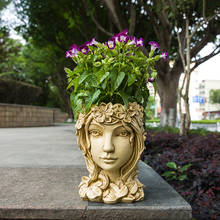 Resin Imitation Character Plant Succulent Flower Pot Creative Resin Goddess Flower Arrangement Home Decoration Resin Crafts 2024 - buy cheap