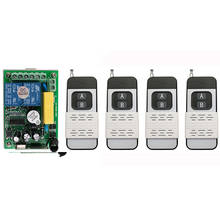 1000m ac 220v 10a 2ch 2 ch rf sistema de interruptor controle remoto sem fio transmissor + receptor/lâmpada/porta da garagem/persianas/janela