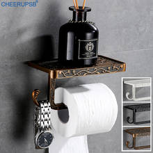 Bathroom Toilet Roll Paper Hanger Antique Space Aluminum Holder Wall Mount Phone Stand Washroom WC Gold White Black Rack Shelf 2024 - buy cheap