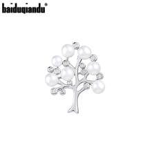 Baiduqiandu Brand 2021 New Arrival High Quality Cubic Zirconia and Shell Pearls Tree Brooch Pin Jewelry Gifts 2024 - buy cheap