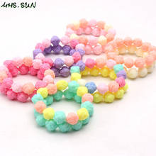 MHS.SUN 2Pcs Cute Flower Beads Bracelets Elastic Colorful Bubblegum Beads Bracelets For Child/Kids/Girls Jewelry Spring New 2024 - buy cheap