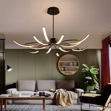 Lámpara de arañas LED para sala de estar, candelabro nórdico creativo, simple, moderno, blanco/negro, para dormitorio 2024 - compra barato