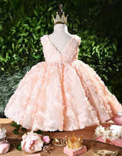 2021 Baby Summer Dress Pink Lace Toddler Girls Christening Dress Appliques Baby Girl Birthday Baptism Dress Princess costume 2024 - buy cheap