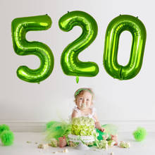 Balões de hélio com número de folha verde de 40 polegadas, para chá de bebê, feliz aniversário, decoração de casamento, materiais para festa, 1 peça 2024 - compre barato