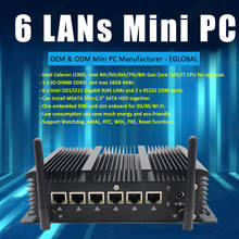 Pfsense-Mini PC Industrial sin ventilador Intel Core i5 7226U i3 7167U 3865U, 2 x RS232, 6 LAN, 4 x USB3.0, cortafuegos, enrutador, HDMI, 4G/3G, WiFi 2024 - compra barato